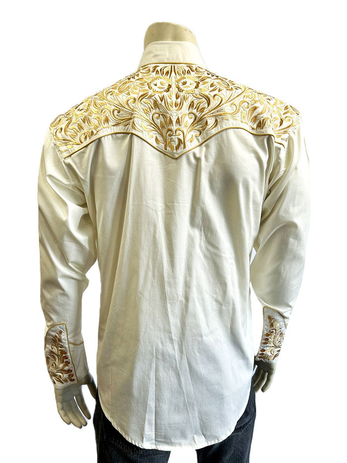 Rockmount 6859-IG Mens Vintage Tooling Embroidered Western Shirt Ivory J.C. Western Wear Rockmount 6859-IG Mens Vintage Tooling Embroidered Western Shirt Ivory J.C. Western Wear