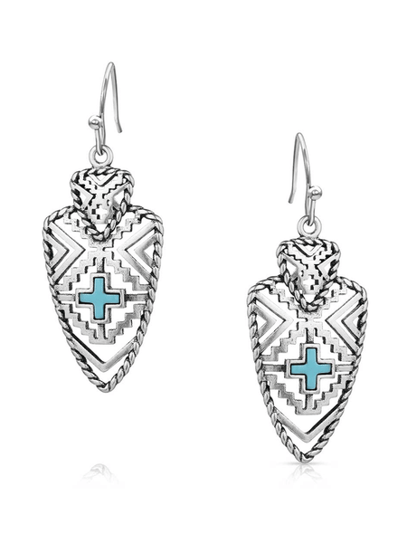 Montana Silversmiths ER5863 Womens Patterns of the Southwest Earrings Silver front view. If you need any assistance with this item or the purchase of this item please call us at five six one seven four eight eight eight zero one Monday through Saturday 10:00a.m EST to 8:00 p.m EST