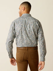 Ariat 10052620 Mens Rocky Classic Fit Shirt Khaki back view. If you need any assistance with this item or the purchase of this item please call us at five six one seven four eight eight eight zero one Monday through Saturday 10:00a.m EST to 8:00 p.m EST