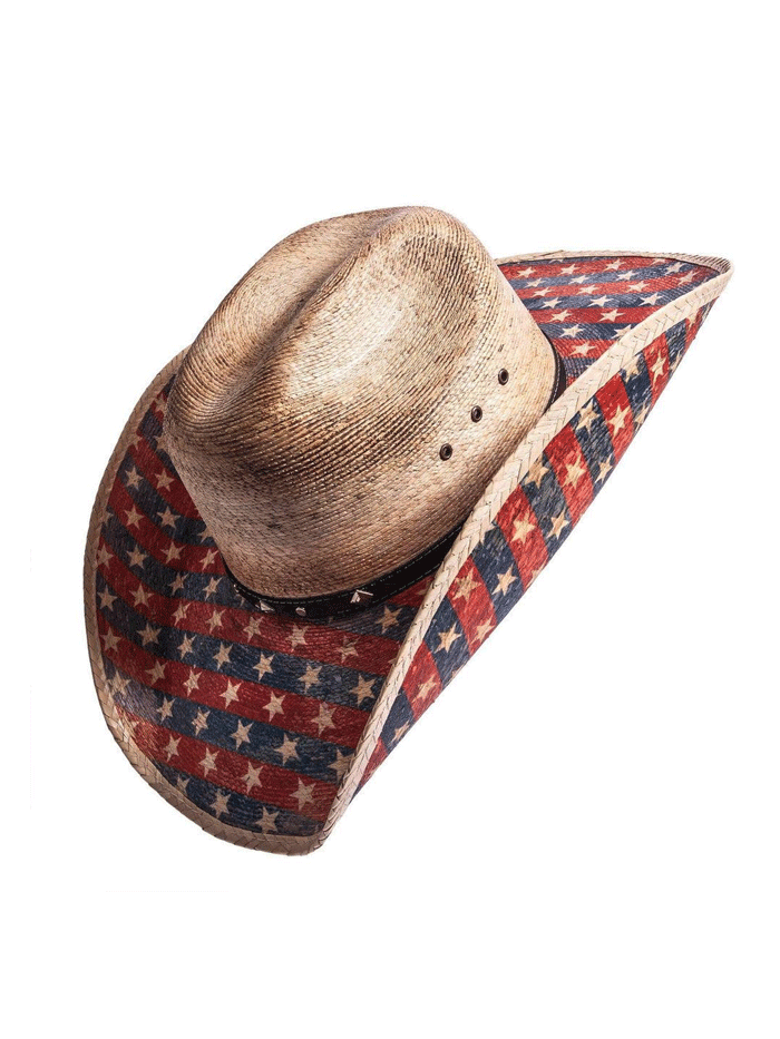 American Hat Makers PATRIOT Straw Western Hat Natural front and side view. If you need any assistance with this item or the purchase of this item please call us at five six one seven four eight eight eight zero one Monday through Saturday 10:00a.m EST to 8:00 p.m EST