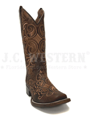 Circle G L5795 Ladies Embroidery Boot Honey side and front view. If you need any assistance with this item or the purchase of this item please call us at five six one seven four eight eight eight zero one Monday through Saturday 10:00a.m EST to 8:00 p.m EST