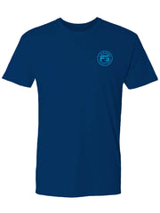 FloGrown FGM-1497 Authentic Sail Fish Charter Tee Navy front view. If you need any assistance with this item or the purchase of this item please call us at five six one seven four eight eight eight zero one Monday through Saturday 10:00a.m EST to 8:00 p.m EST