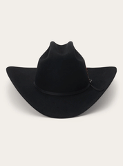 Stetson SFSPAR-484007 Spartan 6x Felt Western Hat Black full front view. If you need any assistance with this item or the purchase of this item please call us at five six one seven four eight eight eight zero one Monday through Saturday 10:00a.m EST to 8:00 p.m EST