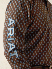 Ariat 10054056 Mens Team Oak Classic Fit Shirt Brown arm view. If you need any assistance with this item or the purchase of this item please call us at five six one seven four eight eight eight zero one Monday through Saturday 10:00a.m EST to 8:00 p.m EST