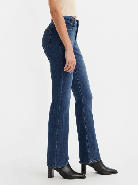 Levi's 392520028 Womens Classic Bootcut Jeans Dark Wash Denim side view. If you need any assistance with this item or the purchase of this item please call us at five six one seven four eight eight eight zero one Monday through Saturday 10:00a.m EST to 8:00 p.m EST