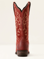 Ariat 10053791 Womens Jukebox Western Boot Cayenne Suede Red back view. If you need any assistance with this item or the purchase of this item please call us at five six one seven four eight eight eight zero one Monday through Saturday 10:00a.m EST to 8:00 p.m EST

