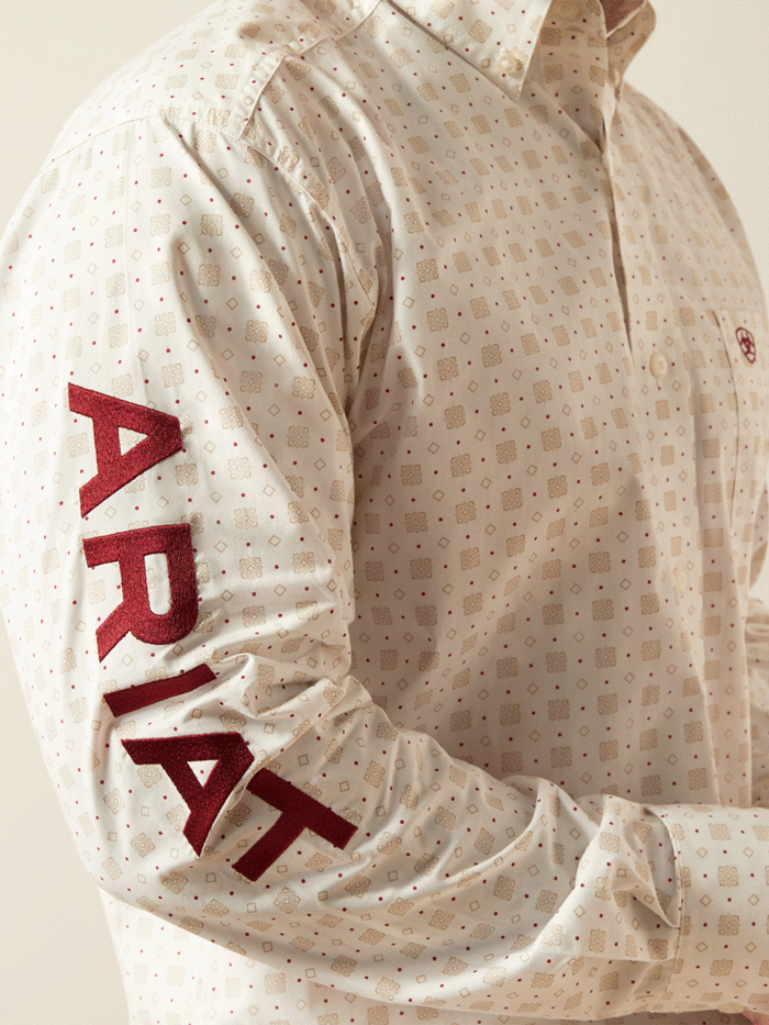 Ariat 10054639 Mens Team King Classic Fit Shirt White front view. If you need any assistance with this item or the purchase of this item please call us at five six one seven four eight eight eight zero one Monday through Saturday 10:00a.m EST to 8:00 p.m EST