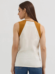 Wrangler 112360642 Womens X Lainey Wilson Hang Tight Tank Beige back view. If you need any assistance with this item or the purchase of this item please call us at five six one seven four eight eight eight zero one Monday through Saturday 10:00a.m EST to 8:00 p.m EST

