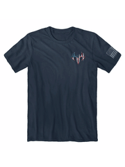 Buck Wear 2190 Mens Worth Fighting For Short Sleeve Graphic Tee Navy front view. If you need any assistance with this item or the purchase of this item please call us at five six one seven four eight eight eight zero one Monday through Saturday 10:00a.m EST to 8:00 p.m EST