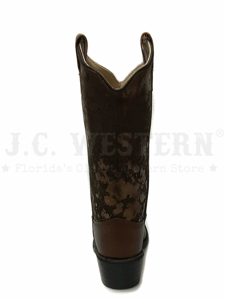 Old West 8163 Kids Western Boot Brown back view. If you need any assistance with this item or the purchase of this item please call us at five six one seven four eight eight eight zero one Monday through Saturday 10:00a.m EST to 8:00 p.m EST