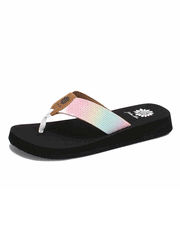 Yellow Box 52565 Womens Foliage Flip Flop Sandals White Multi side view. If you need any assistance with this item or the purchase of this item please call us at five six one seven four eight eight eight zero one Monday through Saturday 10:00a.m EST to 8:00 p.m EST
