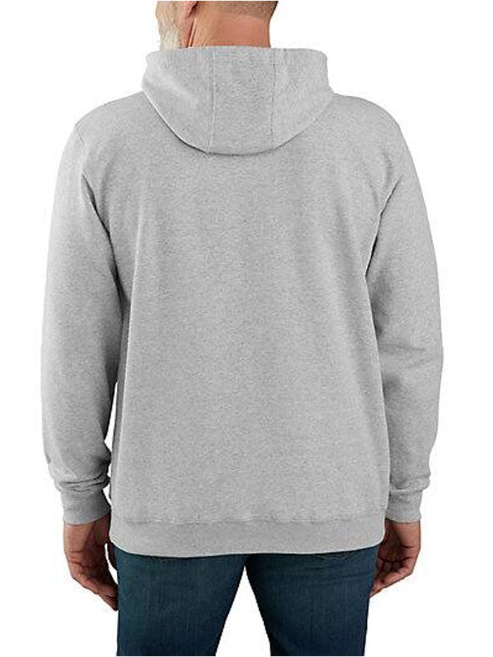 Carhartt K121-HGY Mens Loose Fit Midweight Hoodie Heather Gray front view. If you need any assistance with this item or the purchase of this item please call us at five six one seven four eight eight eight zero one Monday through Saturday 10:00a.m EST to 8:00 p.m EST