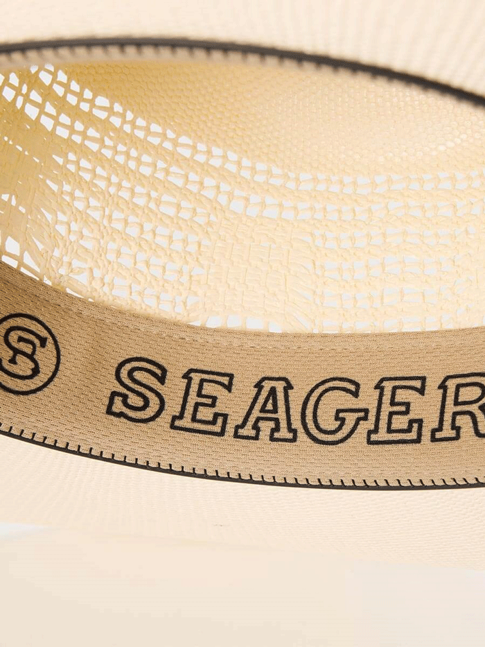 Seager SEA11796 FREEHAND 4X Straw Hat Ivory side / front view. If you need any assistance with this item or the purchase of this item please call us at five six one seven four eight eight eight zero one Monday through Saturday 10:00a.m EST to 8:00 p.m EST