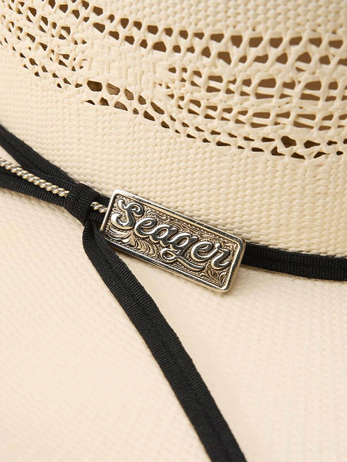 Seager SEA11790 NEW MONEY 4X Straw Hat Ivory side / front view. If you need any assistance with this item or the purchase of this item please call us at five six one seven four eight eight eight zero one Monday through Saturday 10:00a.m EST to 8:00 p.m EST