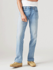 Levi's 055270723 Mens 527 Slim Stretch Boot Cut Jean Medium Wash front view. If you need any assistance with this item or the purchase of this item please call us at five six one seven four eight eight eight zero one Monday through Saturday 10:00a.m EST to 8:00 p.m EST