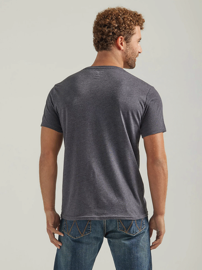 Wrangler 112339597 Mens Mexico Horse Rider Graphic T-Shirt Charcoal Heather front view. If you need any assistance with this item or the purchase of this item please call us at five six one seven four eight eight eight zero one Monday through Saturday 10:00a.m EST to 8:00 p.m EST