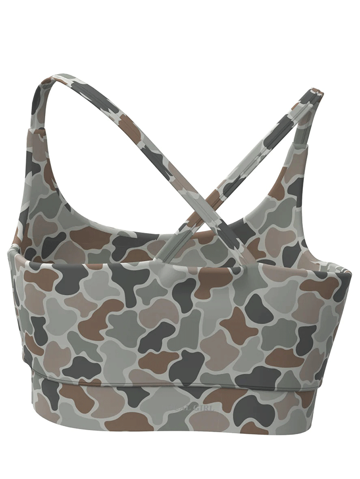 Local Girl Outfitters L5140002-FCF Womens Sports Bra Top Forest Camo Flora front view. If you need any assistance with this item or the purchase of this item please call us at five six one seven four eight eight eight zero one Monday through Saturday 10:00a.m EST to 8:00 p.m EST