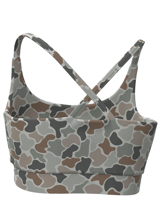 Local Girl Outfitters L5140002-FCF Womens Sports Bra Top Forest Camo Flora back view. If you need any assistance with this item or the purchase of this item please call us at five six one seven four eight eight eight zero one Monday through Saturday 10:00a.m EST to 8:00 p.m EST