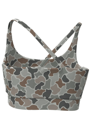 Local Girl Outfitters L5140002-FCF Womens Sports Bra Top Forest Camo Flora back view. If you need any assistance with this item or the purchase of this item please call us at five six one seven four eight eight eight zero one Monday through Saturday 10:00a.m EST to 8:00 p.m EST