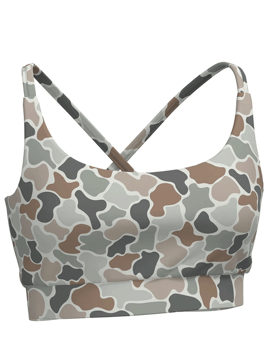 Local Girl Outfitters L5140002-FCF Womens Sports Bra Top Forest Camo Flora front view. If you need any assistance with this item or the purchase of this item please call us at five six one seven four eight eight eight zero one Monday through Saturday 10:00a.m EST to 8:00 p.m EST