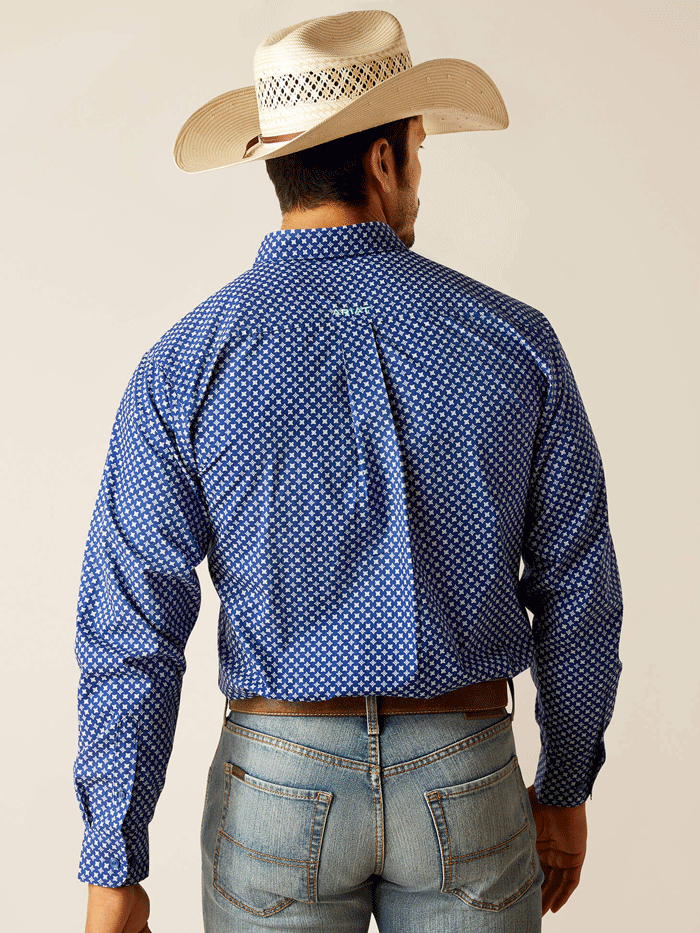 Ariat 10048388 Mens Price Fitted Shirt Directoire Blue front view. If you need any assistance with this item or the purchase of this item please call us at five six one seven four eight eight eight zero one Monday through Saturday 10:00a.m EST to 8:00 p.m EST