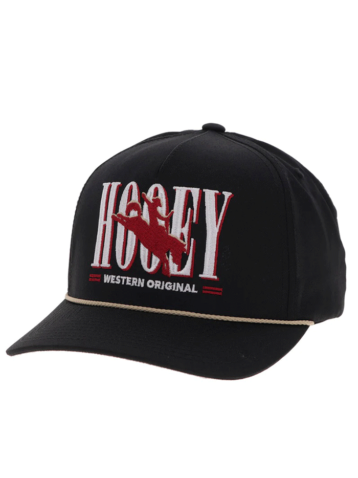 Hooey 2569T-BK WILD RIDE Embroidered Logo Hat Black front view. If you need any assistance with this item or the purchase of this item please call us at five six one seven four eight eight eight zero one Monday through Saturday 10:00a.m EST to 8:00 p.m EST