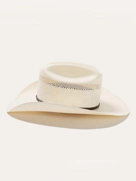 Stetson SSLOBO-304281 LOBO 10X Straw Hat Natural side view. If you need any assistance with this item or the purchase of this item please call us at five six one seven four eight eight eight zero one Monday through Saturday 10:00a.m EST to 8:00 p.m EST