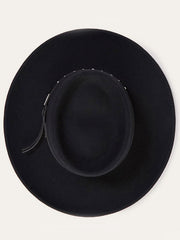 Stetson SWBKHK-783207 BLACK HAWK Outdoor Crushable Felt Hat Blackview from above. If you need any assistance with this item or the purchase of this item please call us at five six one seven four eight eight eight zero one Monday through Saturday 10:00a.m EST to 8:00 p.m EST
