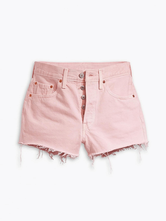 Levi's 563270398 Womens 501 Original Shorts Pink front view. If you need any assistance with this item or the purchase of this item please call us at five six one seven four eight eight eight zero one Monday through Saturday 10:00a.m EST to 8:00 p.m EST
