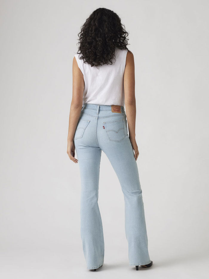 Levi's A34100076 Womens 726 HR Flare Eternal Indigo Light Blue front view. If you need any assistance with this item or the purchase of this item please call us at five six one seven four eight eight eight zero one Monday through Saturday 10:00a.m EST to 8:00 p.m EST