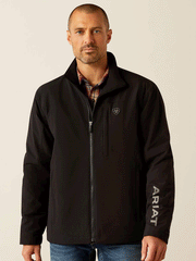 Ariat 10051991 Mens Pioneer StretchShell Jacket Black front view. If you need any assistance with this item or the purchase of this item please call us at five six one seven four eight eight eight zero one Monday through Saturday 10:00a.m EST to 8:00 p.m EST

