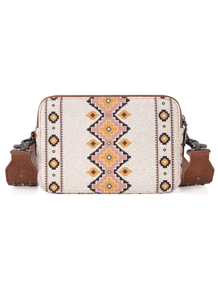 Wrangler WG2207-3003CF Womens Aztec Printed Crossbody Purse With Wallet Compartment Coffee Tan front view. If you need any assistance with this item or the purchase of this item please call us at five six one seven four eight eight eight zero one Monday through Saturday 10:00a.m EST to 8:00 p.m EST

