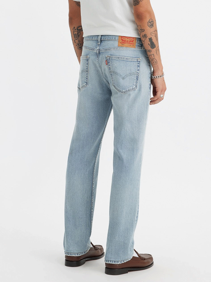 Levi's 005141867 Mens Straight Fit Stretch Jeans Only Wish Adv Medium Wash front view. If you need any assistance with this item or the purchase of this item please call us at five six one seven four eight eight eight zero one Monday through Saturday 10:00a.m EST to 8:00 p.m EST