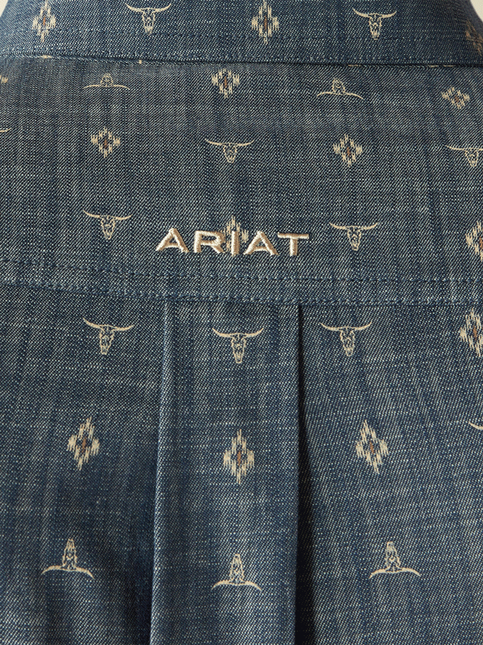 Ariat 10054732 Mens Team Philibert Classic Fit Shirt Chambray Blue front view. If you need any assistance with this item or the purchase of this item please call us at five six one seven four eight eight eight zero one Monday through Saturday 10:00a.m EST to 8:00 p.m EST

