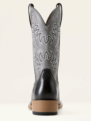 Ariat 10053695 Mens Renegade Cowboy Boot Titanium Black Night back view. If you need any assistance with this item or the purchase of this item please call us at five six one seven four eight eight eight zero one Monday through Saturday 10:00a.m EST to 8:00 p.m EST