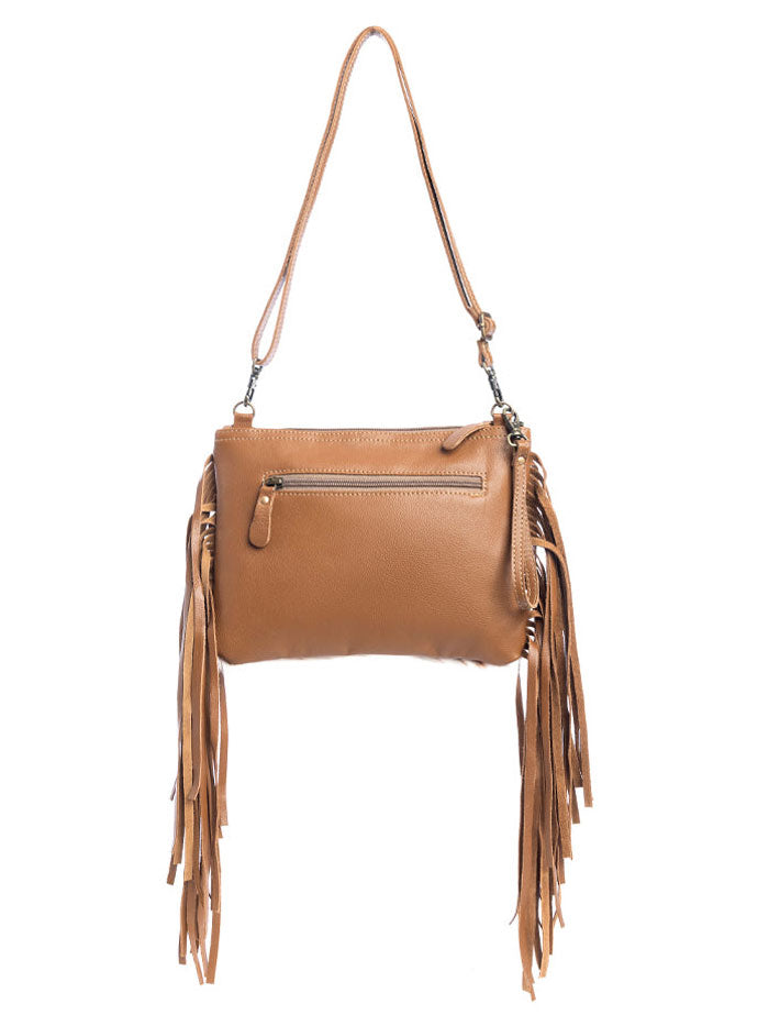 Myra Bag S-9902 Womens Mescalaro Hill Leather & Hairon Bag in Warm Caramel Tan front view. If you need any assistance with this item or the purchase of this item please call us at five six one seven four eight eight eight zero one Monday through Saturday 10:00a.m EST to 8:00 p.m EST