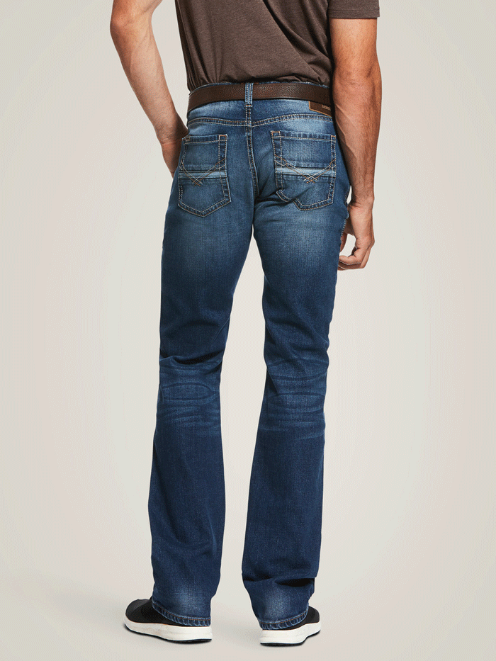 Ariat 10032321 Mens M7 Rocker Stretch Nassau Stackable Straight Leg Jean Summit Denim front view. If you need any assistance with this item or the purchase of this item please call us at five six one seven four eight eight eight zero one Monday through Saturday 10:00a.m EST to 8:00 p.m EST