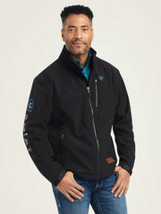 Ariat 10042187 Mens Logo 2.0 Chimayo Jacket Black front view. If you need any assistance with this item or the purchase of this item please call us at five six one seven four eight eight eight zero one Monday through Saturday 10:00a.m EST to 8:00 p.m EST