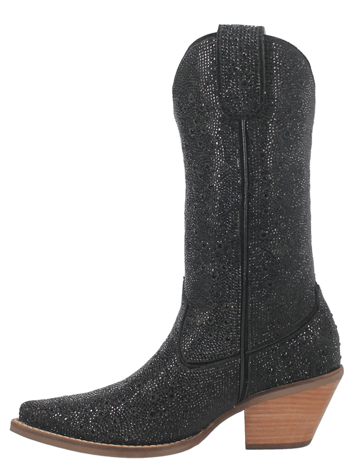 Dingo DI570-BK Womens Silver Dollar Fashion Western Boot Black front and side view. If you need any assistance with this item or the purchase of this item please call us at five six one seven four eight eight eight zero one Monday through Saturday 10:00a.m EST to 8:00 p.m EST