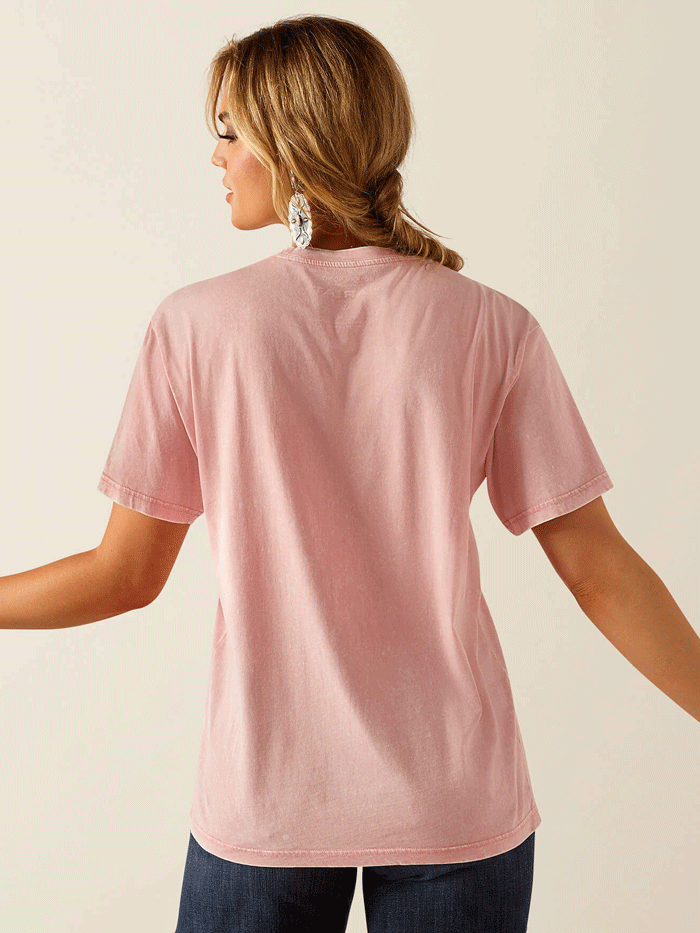 Ariat 10055130 Womens Howdy T-Shirt Acid Wash Pink front view. If you need any assistance with this item or the purchase of this item please call us at five six one seven four eight eight eight zero one Monday through Saturday 10:00a.m EST to 8:00 p.m EST