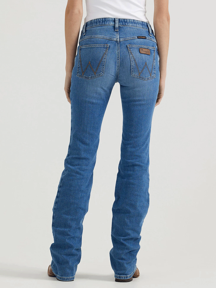 Wrangler 112352987 Womens Willow Mid Rise Bootcut Jean Sophia front view. If you need any assistance with this item or the purchase of this item please call us at five six one seven four eight eight eight zero one Monday through Saturday 10:00a.m EST to 8:00 p.m EST