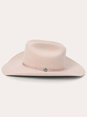 Stetson XWPSMO-9140PP Pismo Cowboy Felt Hat Powder Pink side view. 