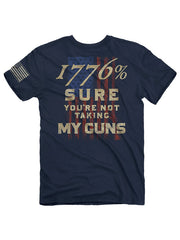 Buck Wear 2181 Mens 1776 My Guns Short Sleeve Graphic Tee Navy back view. If you need any assistance with this item or the purchase of this item please call us at five six one seven four eight eight eight zero one Monday through Saturday 10:00a.m EST to 8:00 p.m EST