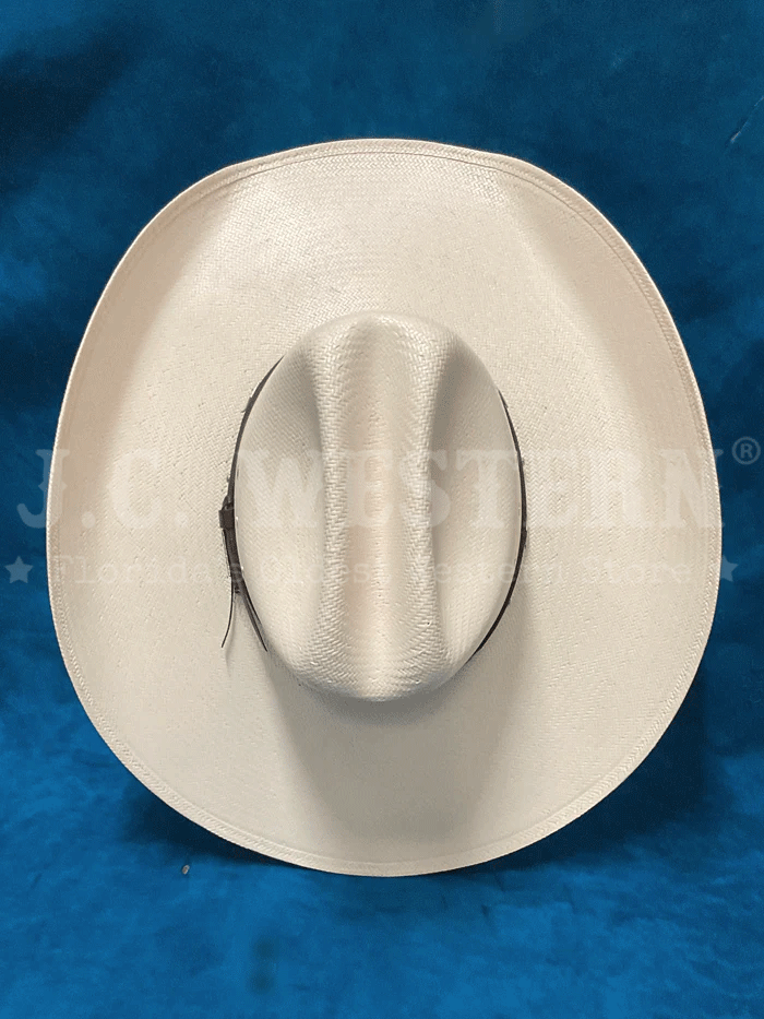 Larry Mahan MS2442BRNX44 10X Brindle 4.5 INCH BRIM Straw Hat Natural front and side view. If you need any assistance with this item or the purchase of this item please call us at five six one seven four eight eight eight zero one Monday through Saturday 10:00a.m EST to 8:00 p.m EST