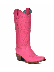 Corral Z5138 Ladies Embroidery Western Boot Fuchsia front and side view. If you need any assistance with this item or the purchase of this item please call us at five six one seven four eight eight eight zero one Monday through Saturday 10:00a.m EST to 8:00 p.m EST