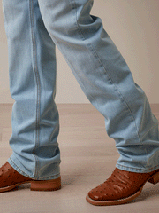 Ariat 10045228 Mens M5 Straight Eli Straight Jean Zuma bottom legs close view. If you need any assistance with this item or the purchase of this item please call us at five six one seven four eight eight eight zero one Monday through Saturday 10:00a.m EST to 8:00 p.m EST