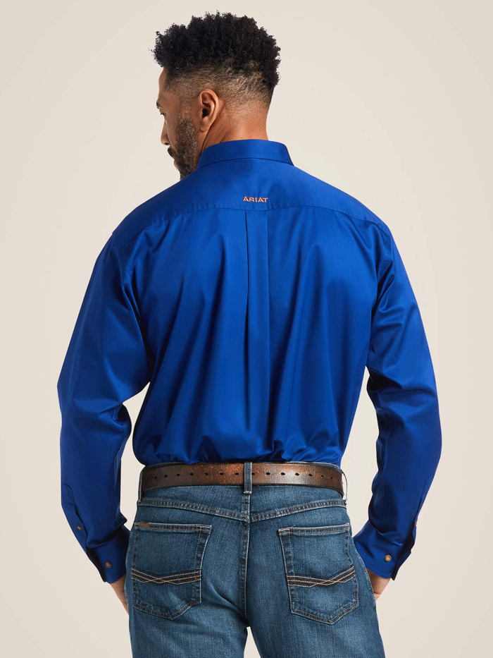 Ariat 10006660 Mens Solid Twill Classic Fit Shirt Ultramarine Blue ftont view. If you need any assistance with this item or the purchase of this item please call us at five six one seven four eight eight eight zero one Monday through Saturday 10:00a.m EST to 8:00 p.m EST