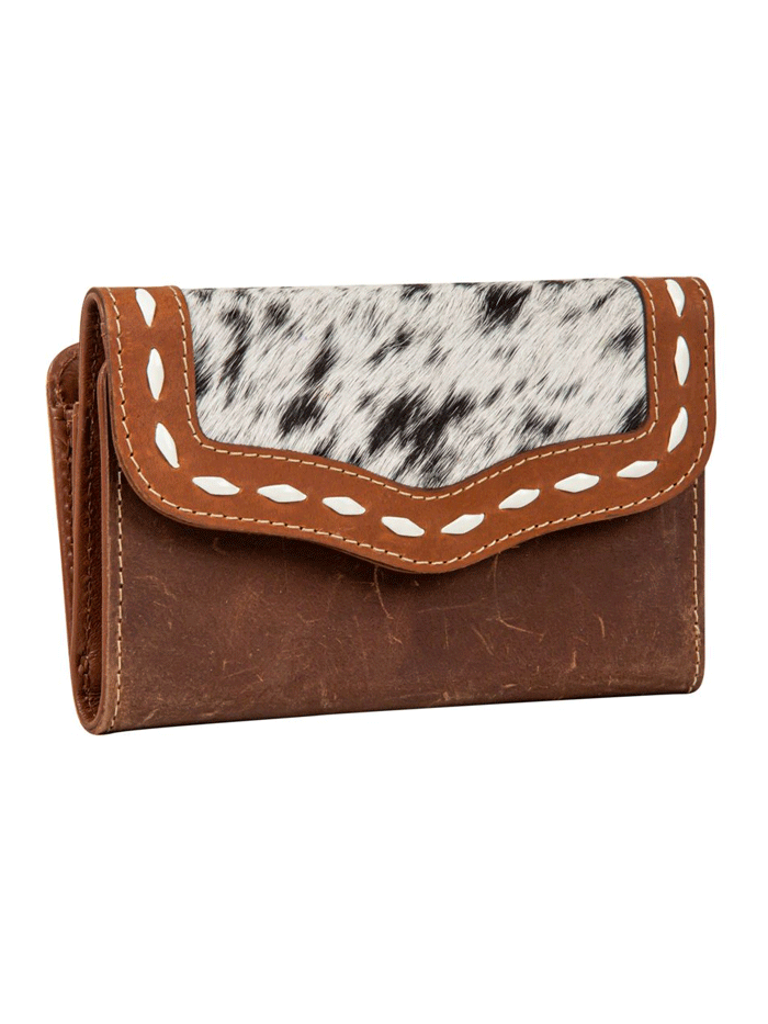 Myra Bag S-8167 Womens Oxbow Falls Flap Wallet Brown front view. If you need any assistance with this item or the purchase of this item please call us at five six one seven four eight eight eight zero one Monday through Saturday 10:00a.m EST to 8:00 p.m EST