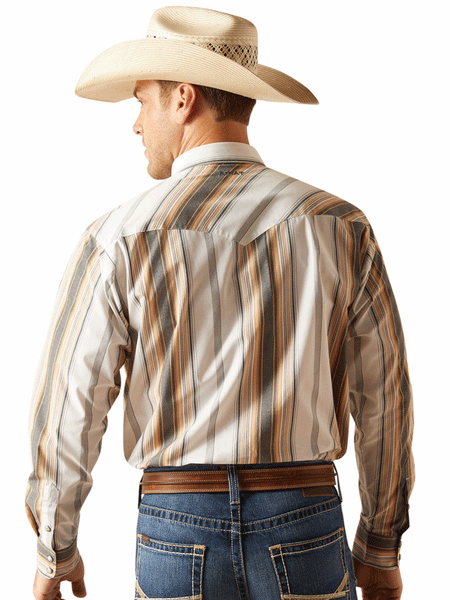Ariat 10051272 Mens Pro Series Evan Classic Fit Shirt Tan back view. If you need any assistance with this item or the purchase of this item please call us at five six one seven four eight eight eight zero one Monday through Saturday 10:00a.m EST to 8:00 p.m EST