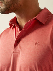 Ariat 10058791 Mens Charger 2.0 Polo Chrysanthemum front close up. If you need any assistance with this item or the purchase of this item please call us at five six one seven four eight eight eight zero one Monday through Saturday 10:00a.m EST to 8:00 p.m EST